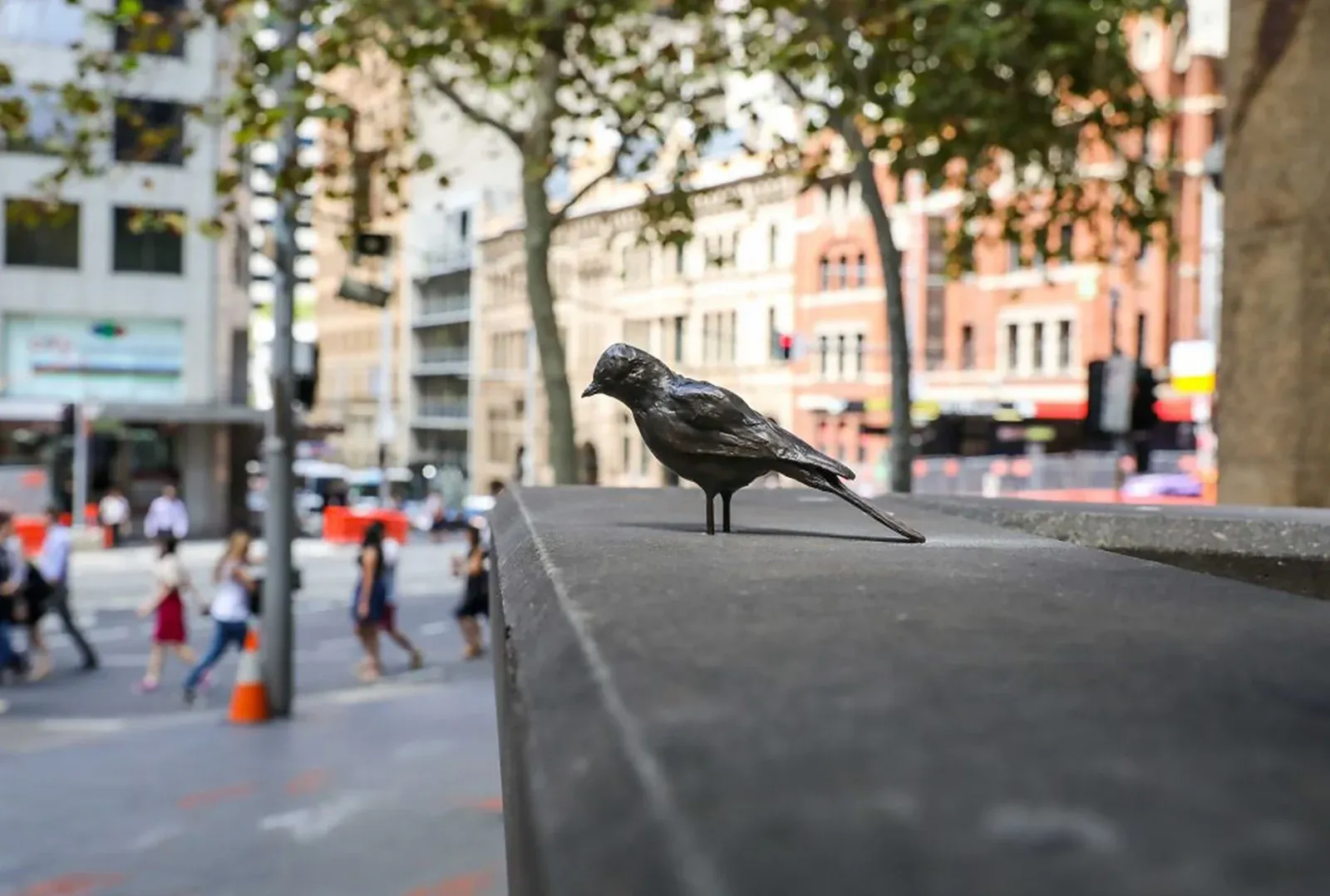 One of the 60 small bronze birds from Tracey Emin's sculptural installation The Distance of Your Heart, from the City of Sydney's Image Collection